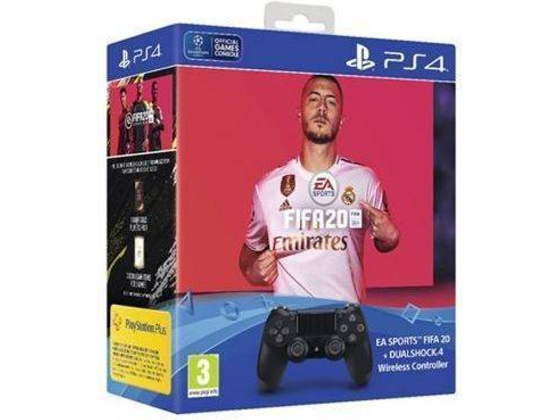 Mando inalámbrico PS4 dualshock black + Fifa 20 PS4