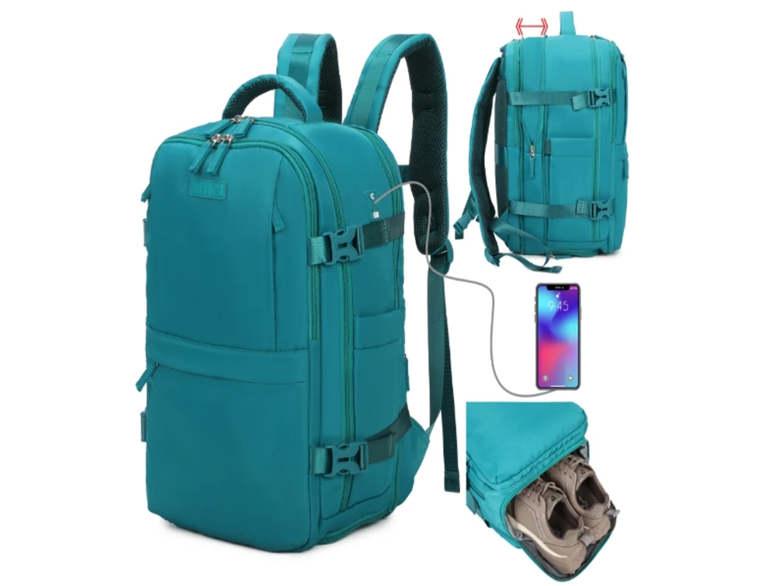 Mochila de cabina expandible verde Ryanair de los años 90 (40 x 25 x 20 cm, 20 l, 25 l)
