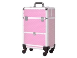 Maletín de Maquillaje Profesional con Ruedas HOMCOM para Viaje y Trabajo (34x25x62 cm)