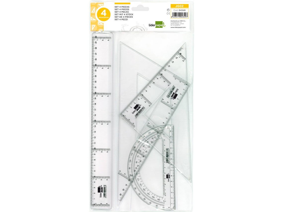 Set de Reglas Cristal LIDERPAPEL