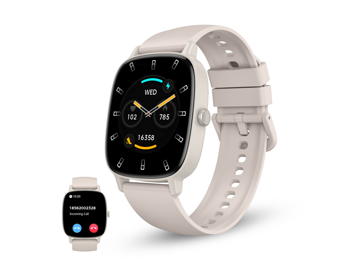 Smartwatch Ksix Pulse, Pantalla 1.83", Autonomía 4 Días, Modo Deporte Y Salud, Llamadas, Ip68, Beige
