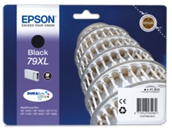 Cartucho de tinta original EPSON 79XL, Torre de Pisa 41,8 ml, Negro, Alta, XL, C13T79014010, T7901