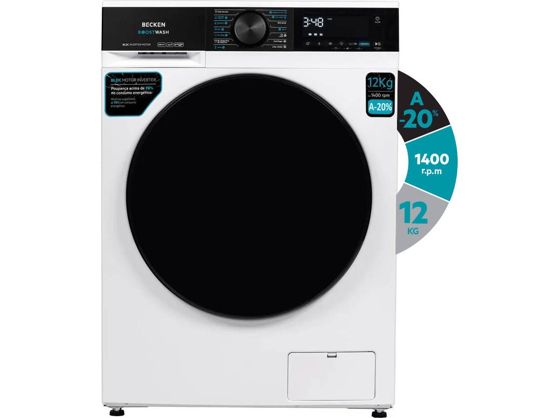 Lavadora BECKEN Boostwash BWM8816N (12 kg - 1400 rpm - Blanco)