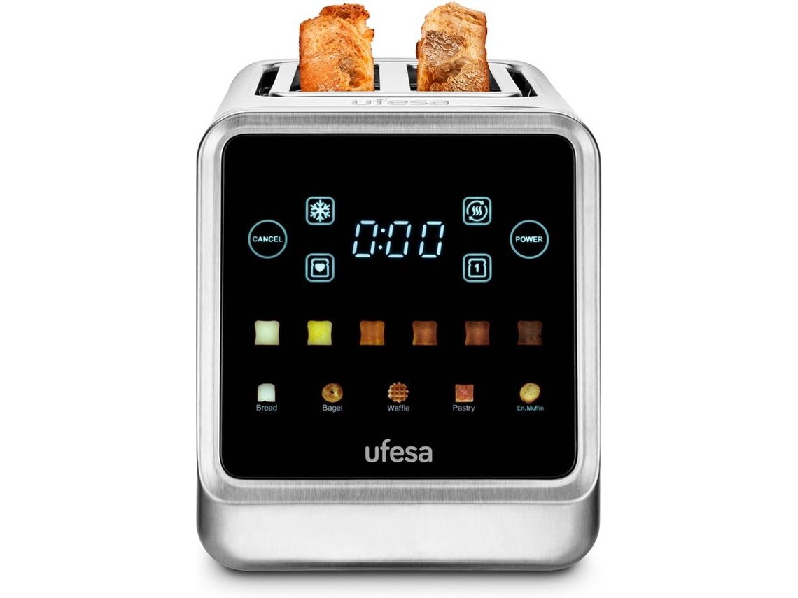 KETIAN Broodrooster met touchscreen, 2 sneden, automatische uitschakeling, automatische lift & broodcentrering, roestvrij staal, 1400 W