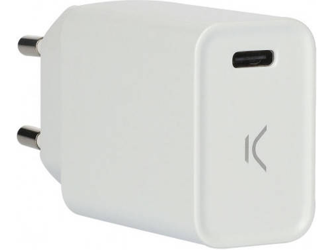 Cargador KSIX USB Tipo C 20W Blanco