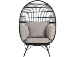Sillón de jardín ITEM Ratán sintético (99 x 71 x 147 cm - Negro Gris Metal)