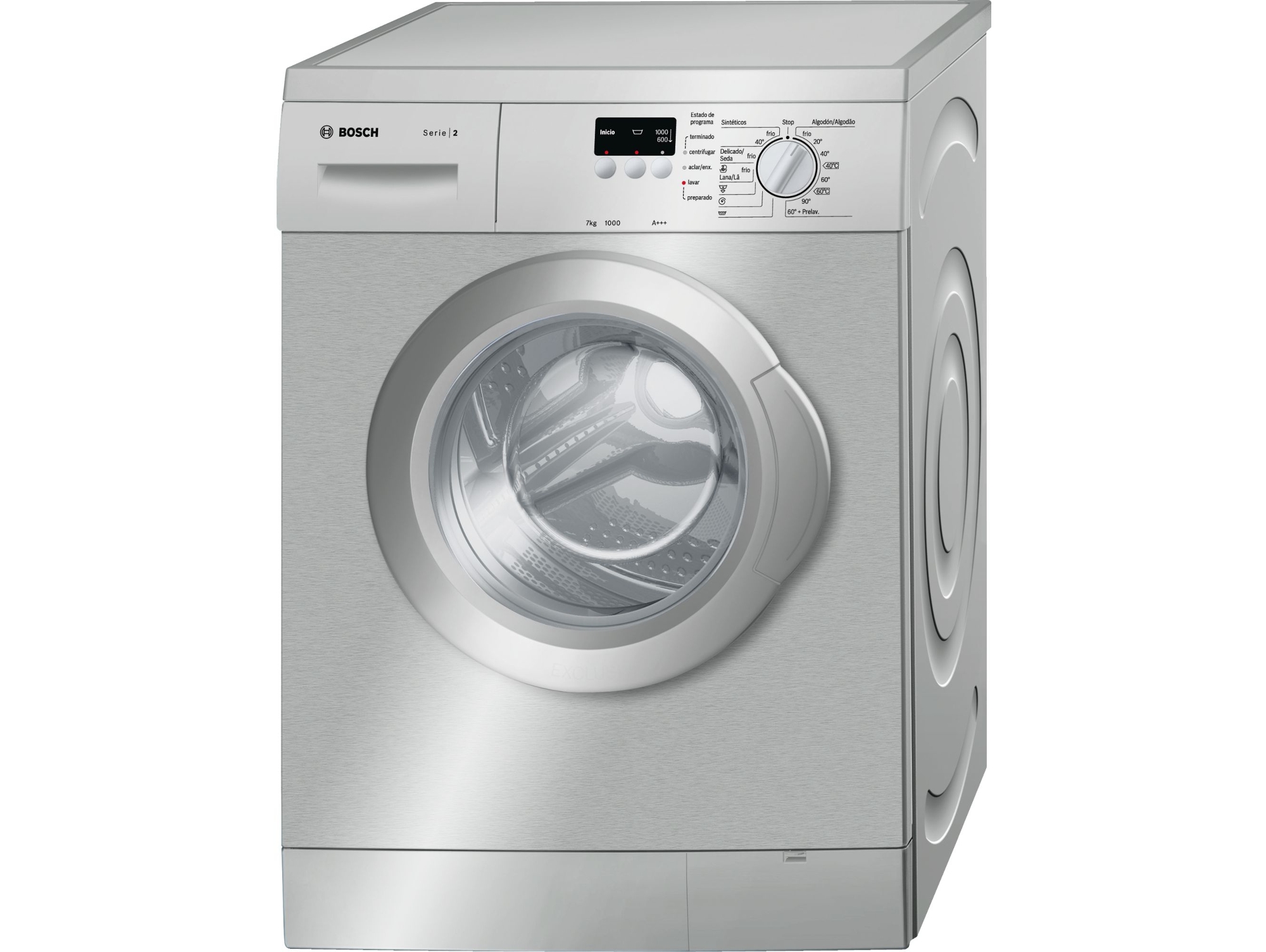 Lavadora BOSCH WAE2007XES (7 kg - 1000 rpm - Inox)