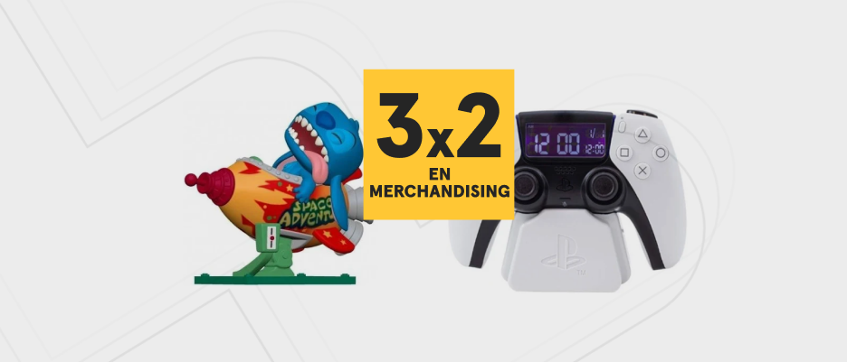 Por tiempo limitado consigue un 3x2 en accesorios de merchandising
