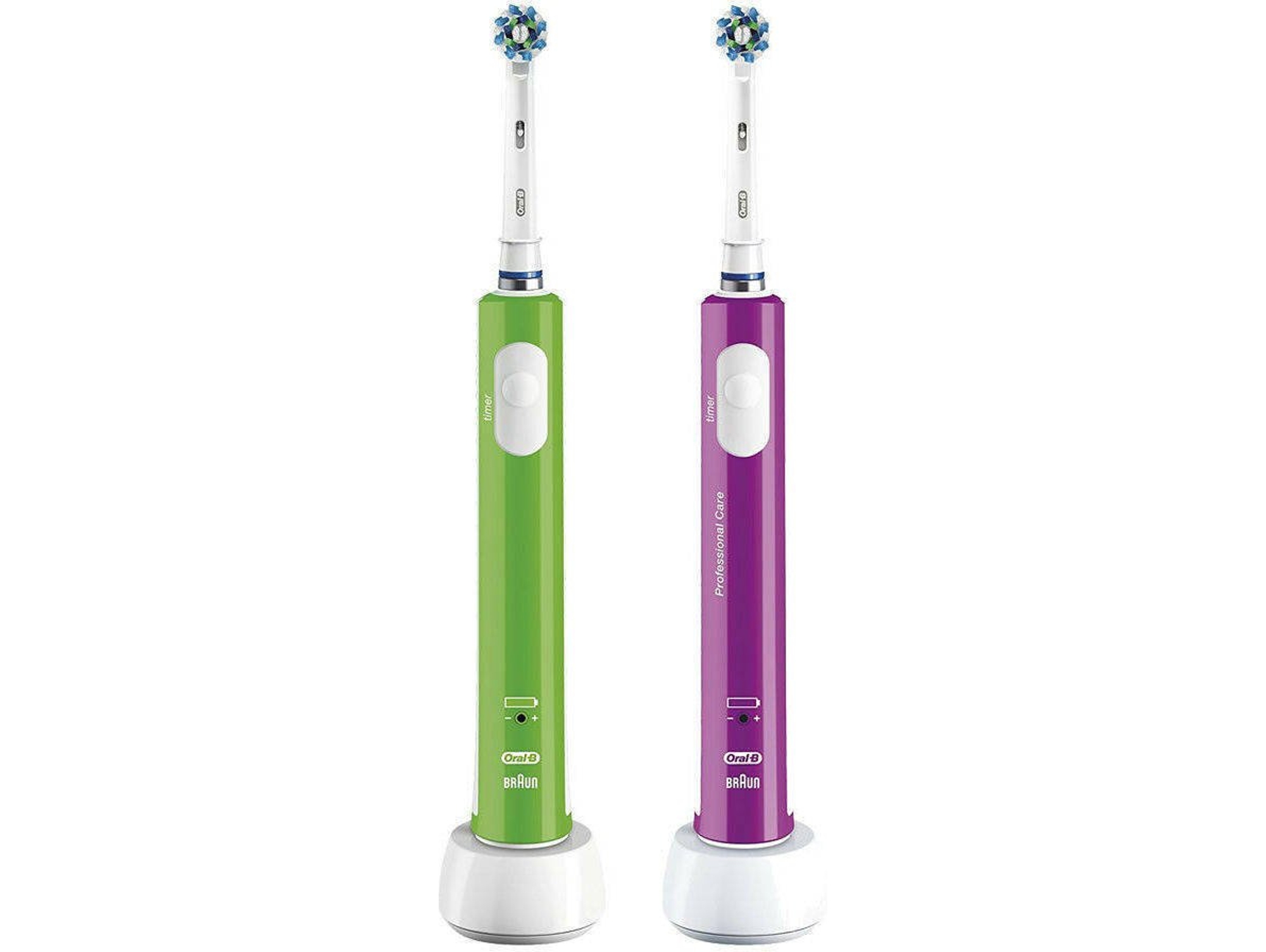 Cepillo de Dientes ORAL - B PRO 600 Duplo Verde y Morado (Caja Abierta - 8.800 rpm)