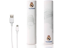 Powerbank REAL MADRID Logo (2600 mAh - 1 USB - MicroUSB - Blanco)
