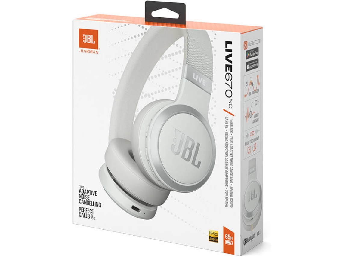 Auriculares Inal mbricos BT JBL LIVE670NC Blanco Worten Canarias