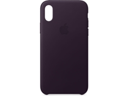 Carcasa APPLE Leather aubergine iPhone X negro