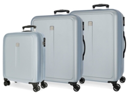 Conjunto de 3 Maletas de Viaje ROLL ROAD Camboya (55/68/78 cm - 37/72/108L - Azul Claro)