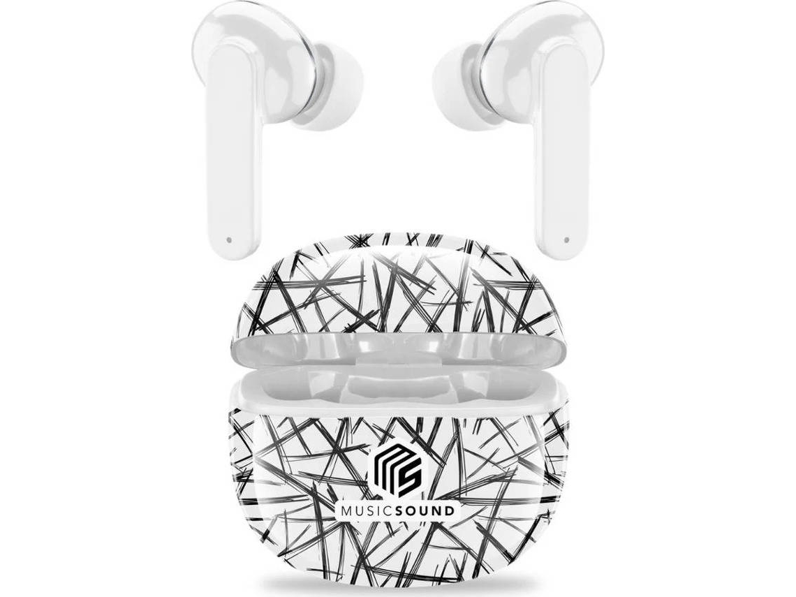 Auriculares Bluetooth MUSIC SOUND BTMS TWSINEAR 231 (In Ear - Micrófono - Blanco)