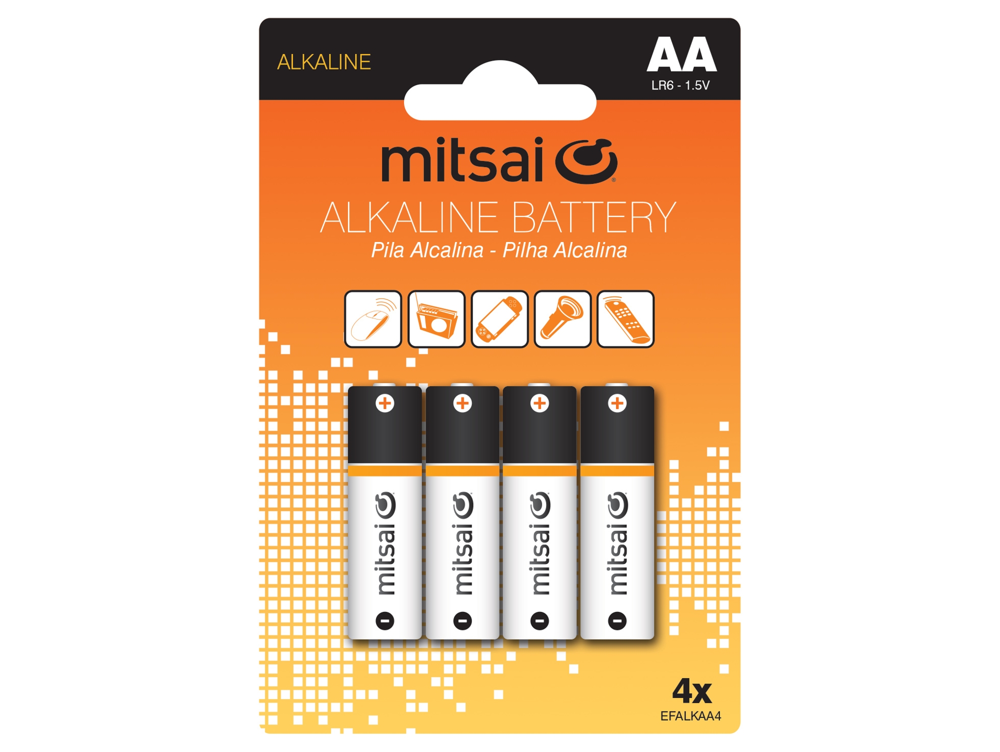 Pilas alcalinas MITSAI AA LR6 X4