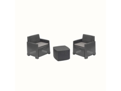 Conjunto de Jardín IPAE-PROGARDEN Relax Idro (2 Sillas + 1 Mesa de Apoyo)