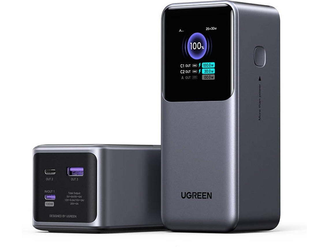 Powerbank UGREEN PB721 Nexode Carga Rápida (20000mAh - 2 Puertos USB-C - Negro)  
