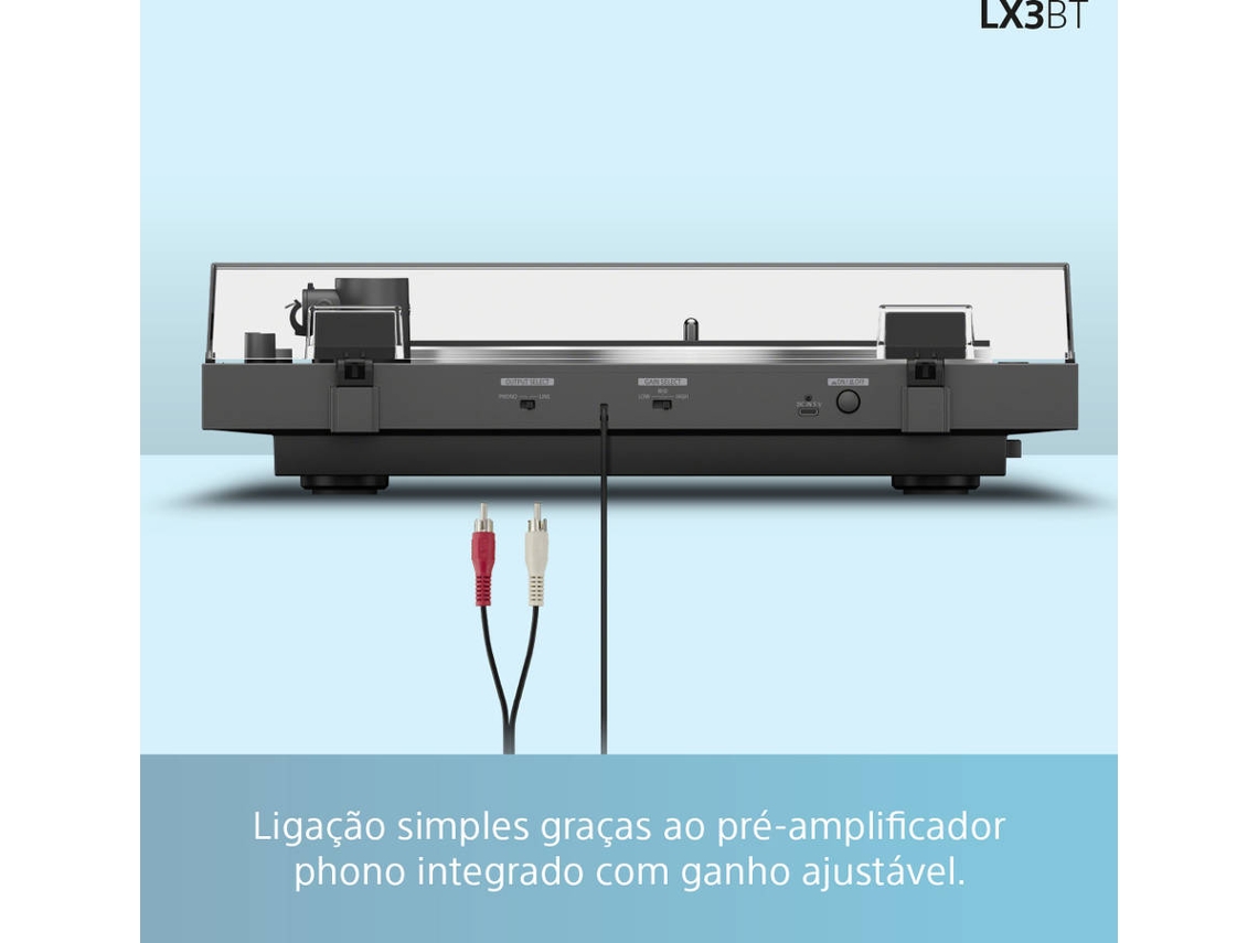 Giradiscos Bluetooth SONY PS-LX3BT Gris (Automático - Velocidad: 33 1/3 - 45)