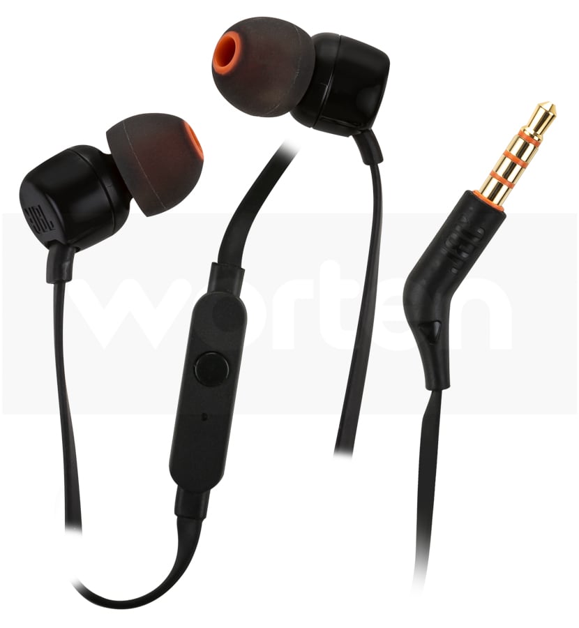 Auriculares con Cable JBL T 110 (In Ear - Micrófono - Negro