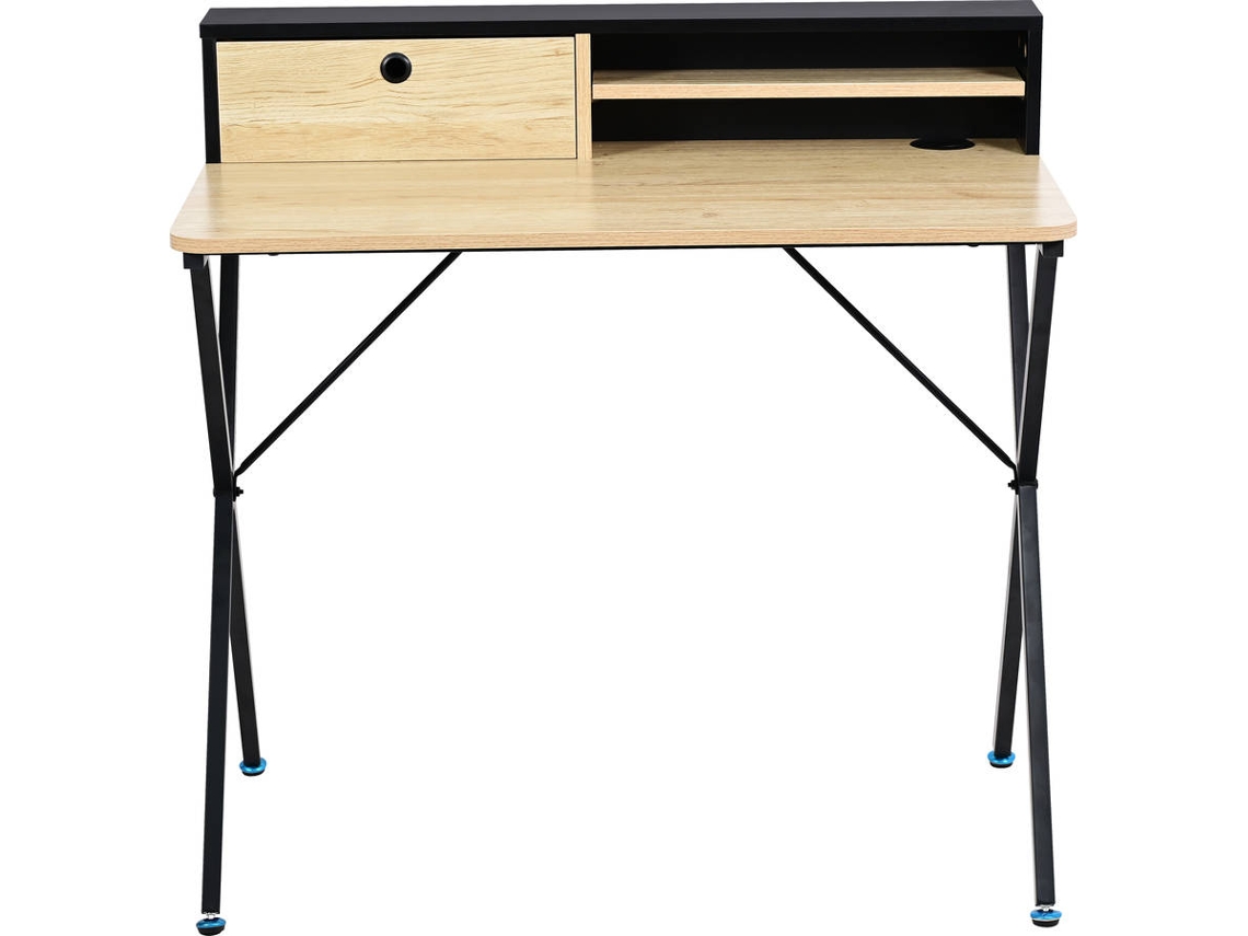 Escritorio MITSAI Vienna Marrón y Negro (90 x 50 x 76 cm)