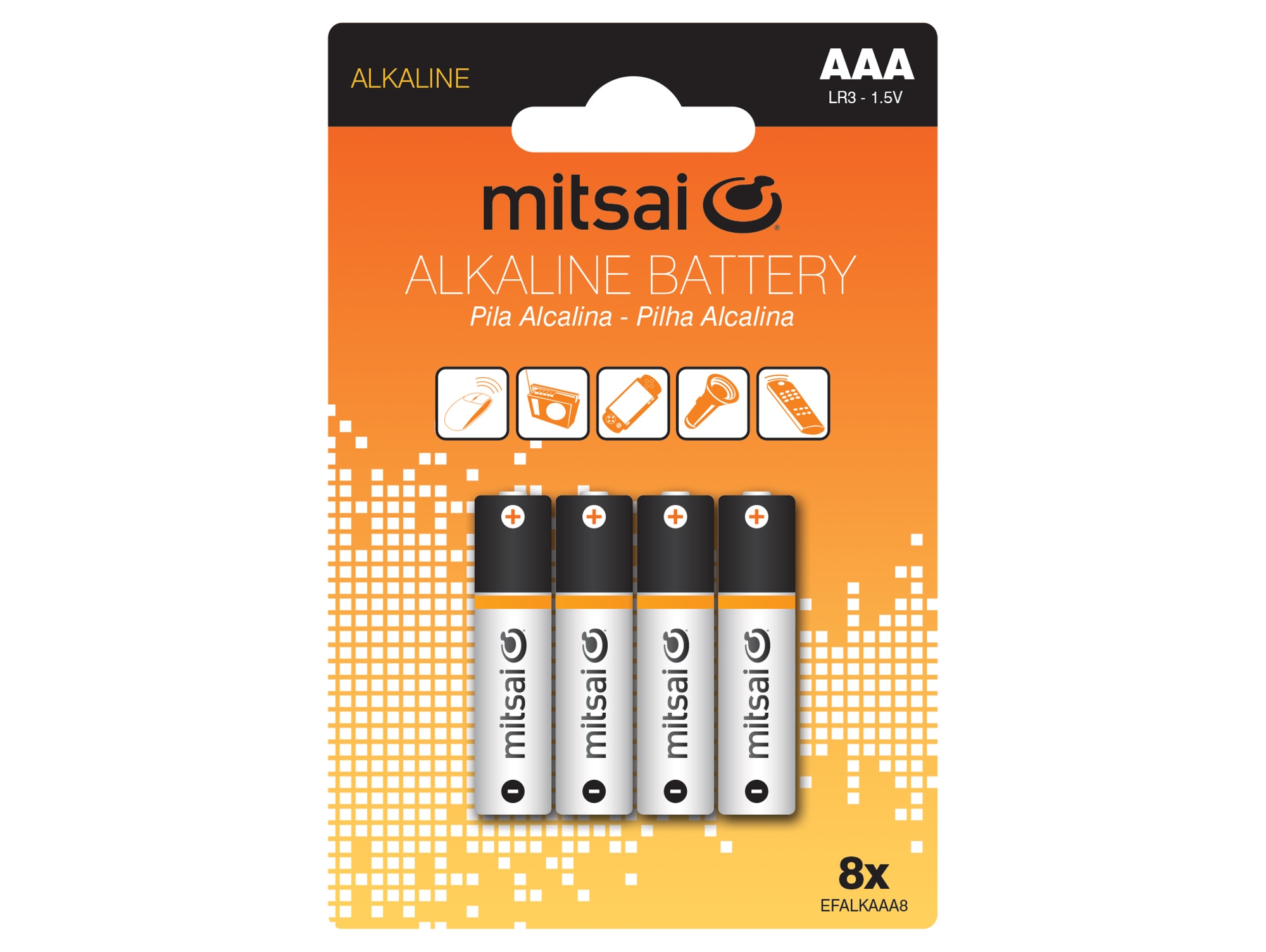Pilas alcalinas MITSAI AAA LR3 X8