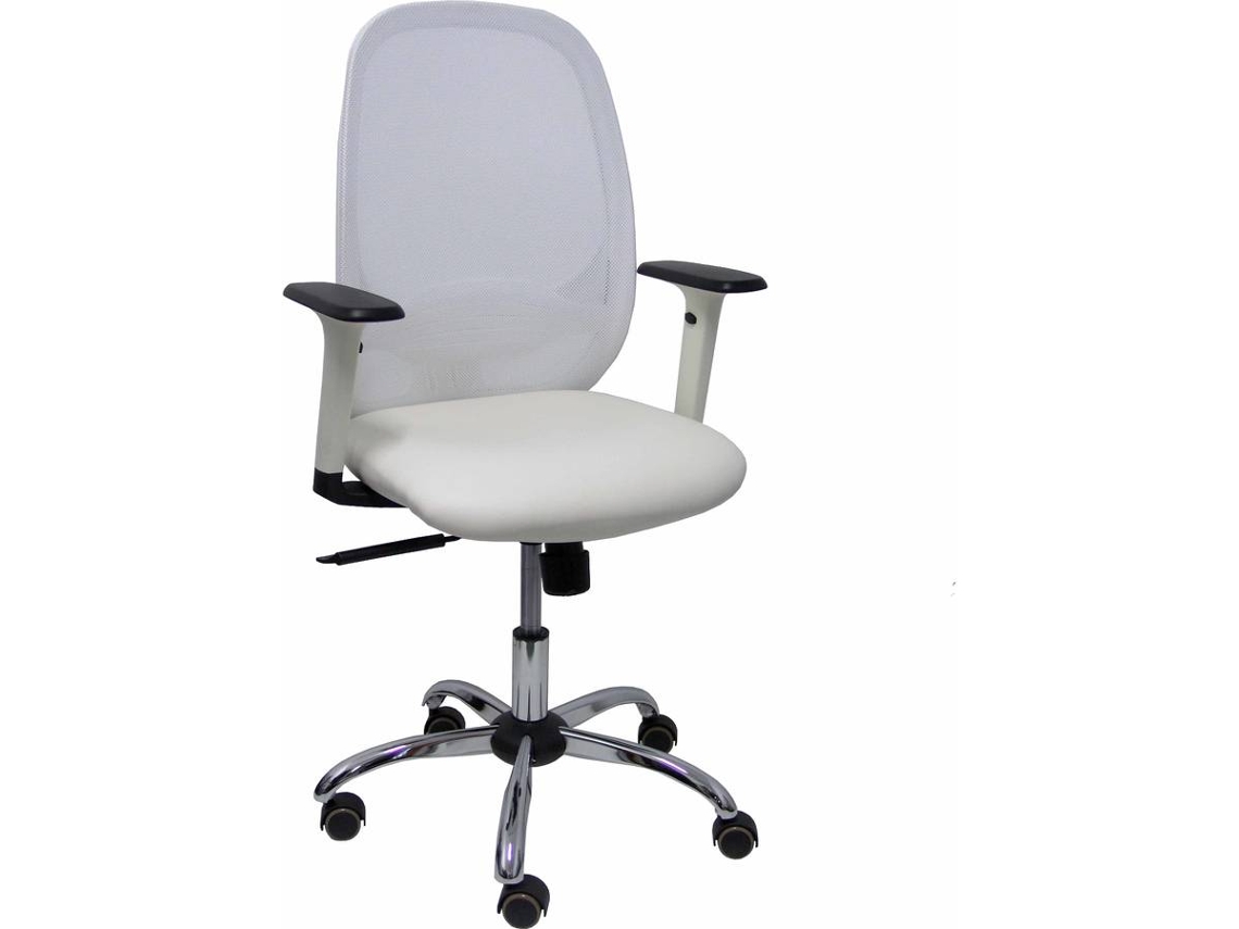 Silla Operativa PYC Cilanco  Blanco (Brazos Ajustables - Malla)