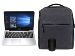 Pack ASUS X555QG-XO483T (Portátil 90NB0D42-M06710 + Ratón LOGITECH M171 + Mochila XIAOMI City Dark)