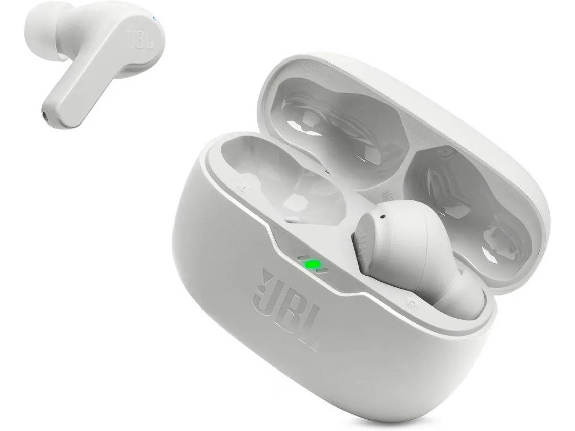 Auriculares Bluetooth True Wireless JBL Wave Beam (In Ear - Micrófono -  Blanco)
