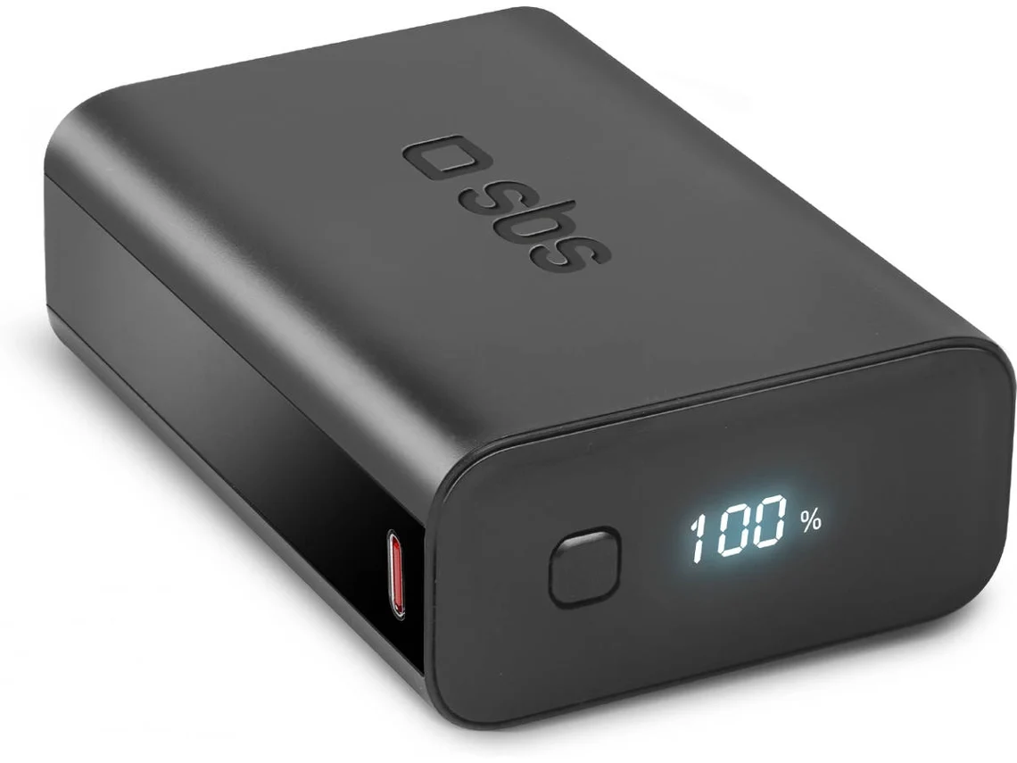 Powerbank SBS TEBB20000LCDEVOPD20K (20.000 mAh - USB-C - Negro)