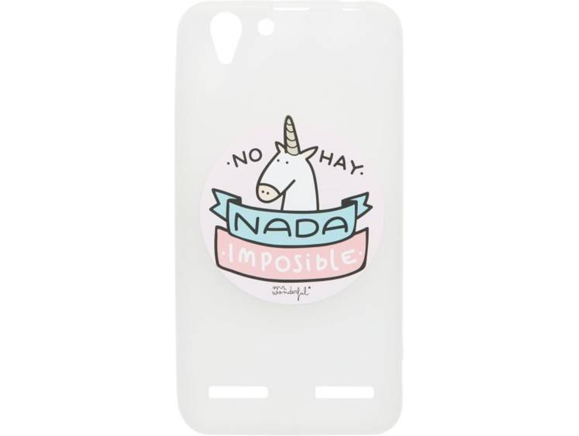 Carcasa Lenovo K5 MR. WONDERFUL Unicornio Blanco