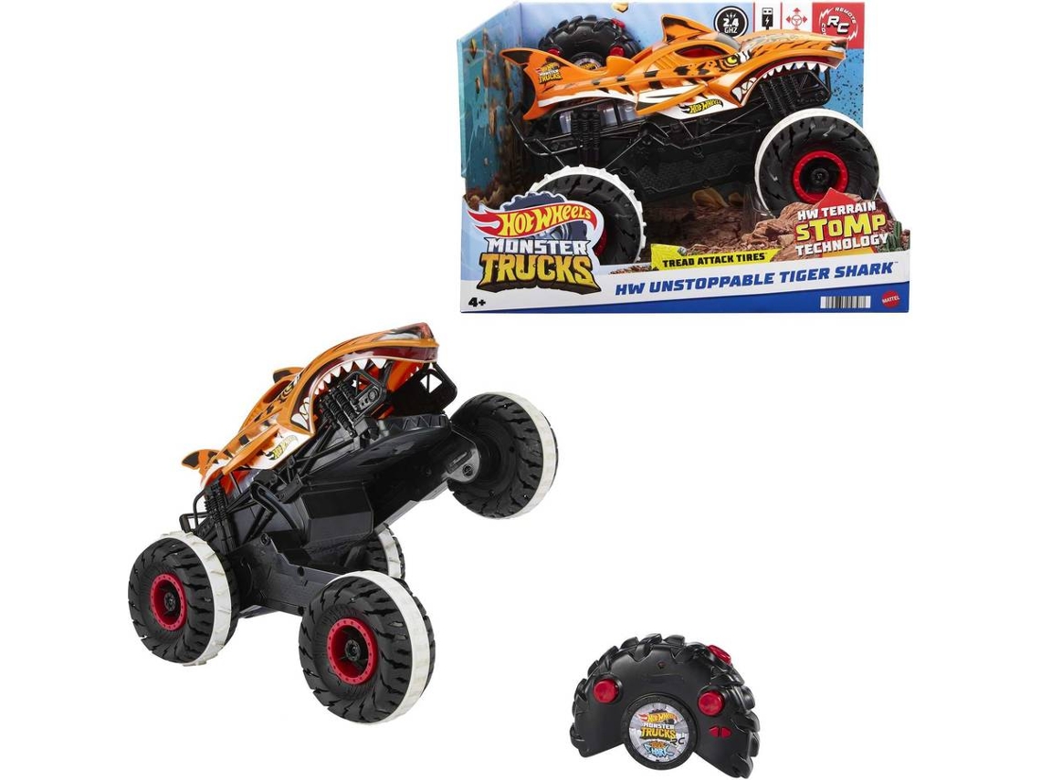 Juguete HOT WHEELS Monster Trucks Tiburón Tigre