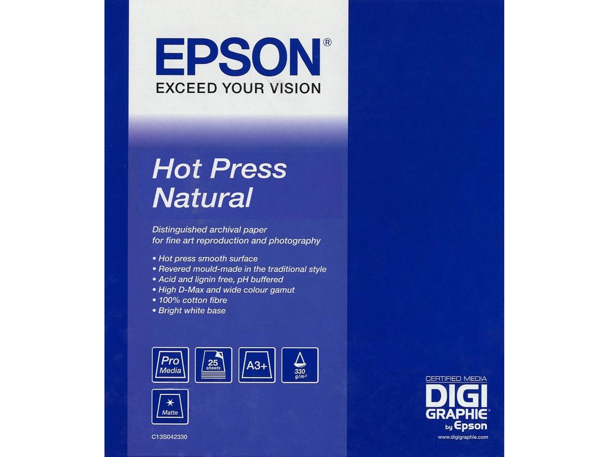 Papel fotográfico EPSON Hot Press Natural - C13S042320