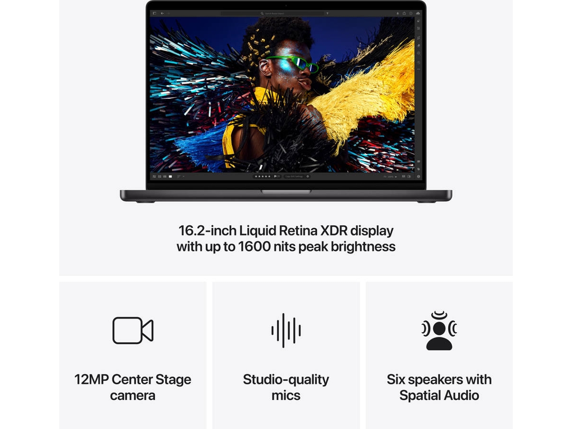 MacBook Pro APPLE Negro Espacial (16'' - Apple M4 Pro 14-Core
