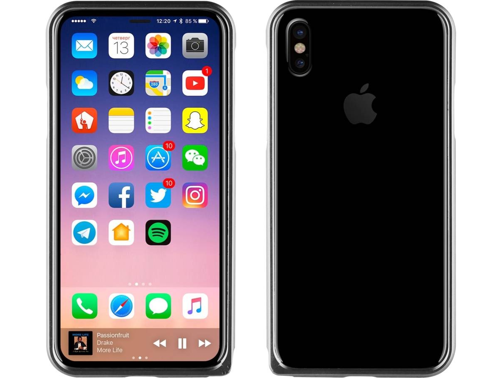 Carcasa iPhone X MUVIT Bumper Gris