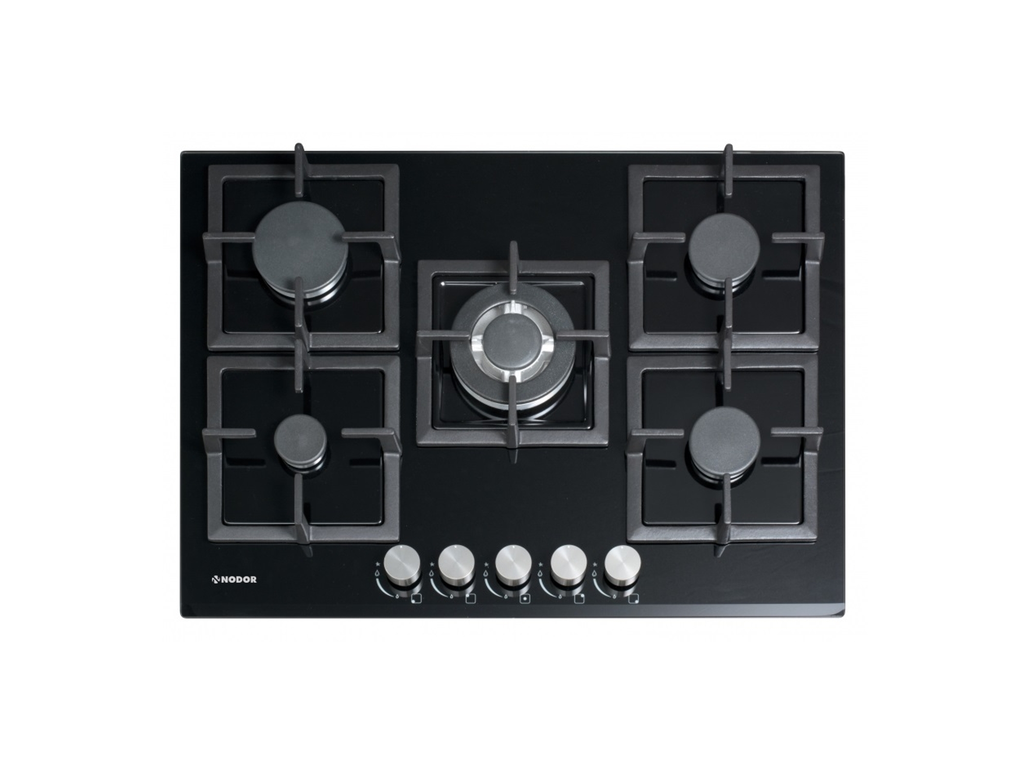 Placa de Gas NODOR GCS 417 (Gas Natural - 70 cm - Negro)