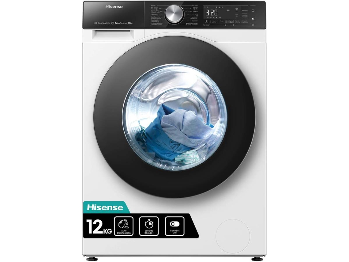 Lavadora HISENSE WF5S1245BW (12 kg - 1400 rpm - Blanco)