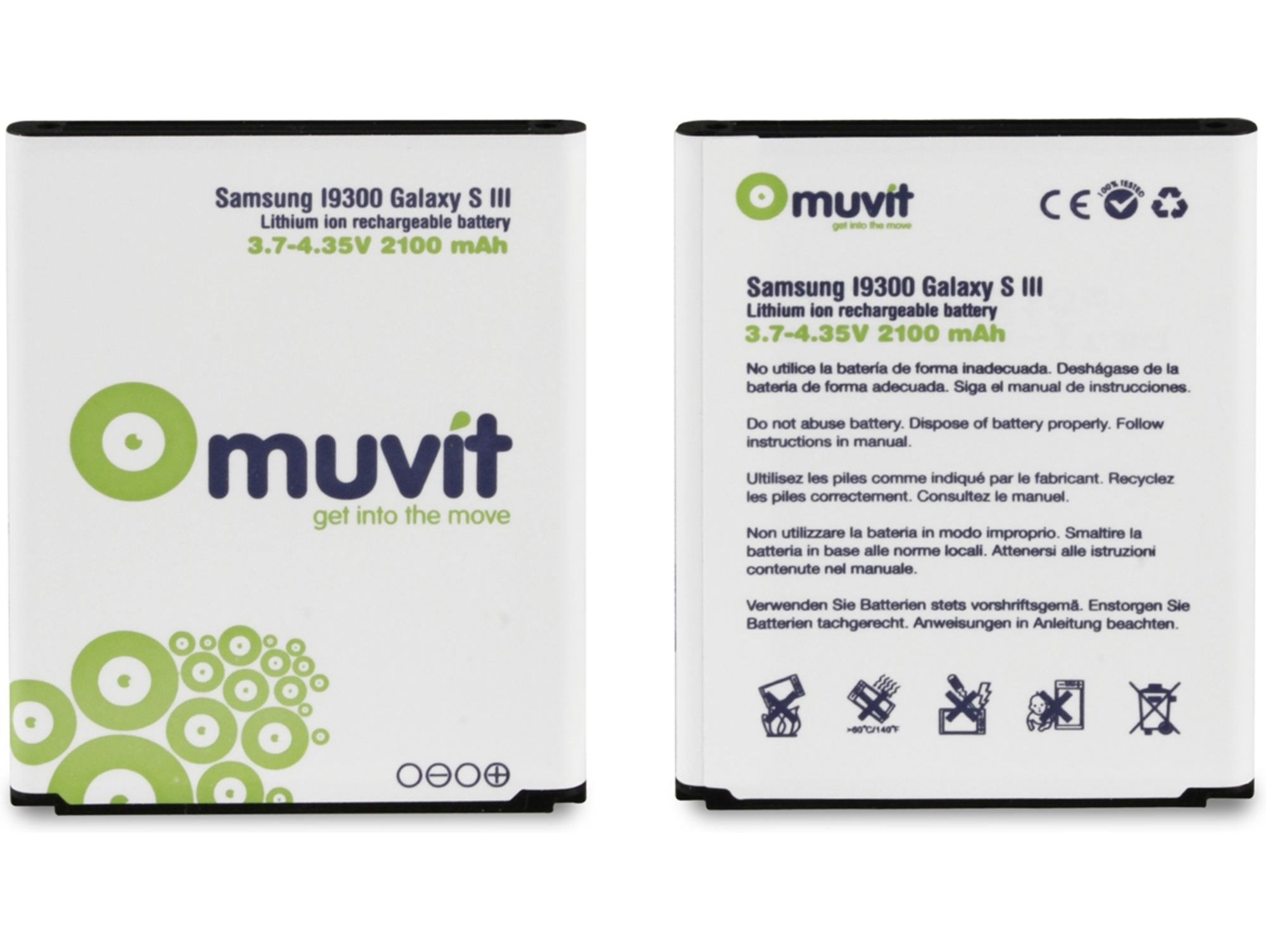 Batería MUVIT I9300 2100 mAh para Samsung Galaxy S3 / S3 Neo