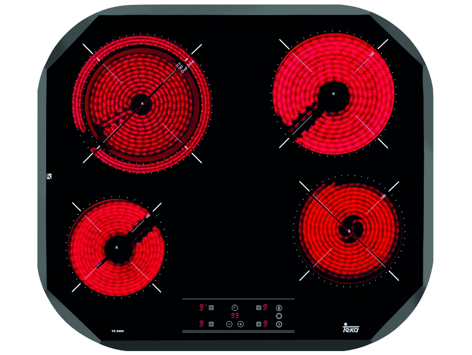 Placa de Vitrocerámica TEKA TC 6400 (Eléctrica - 59 cm - Negro)