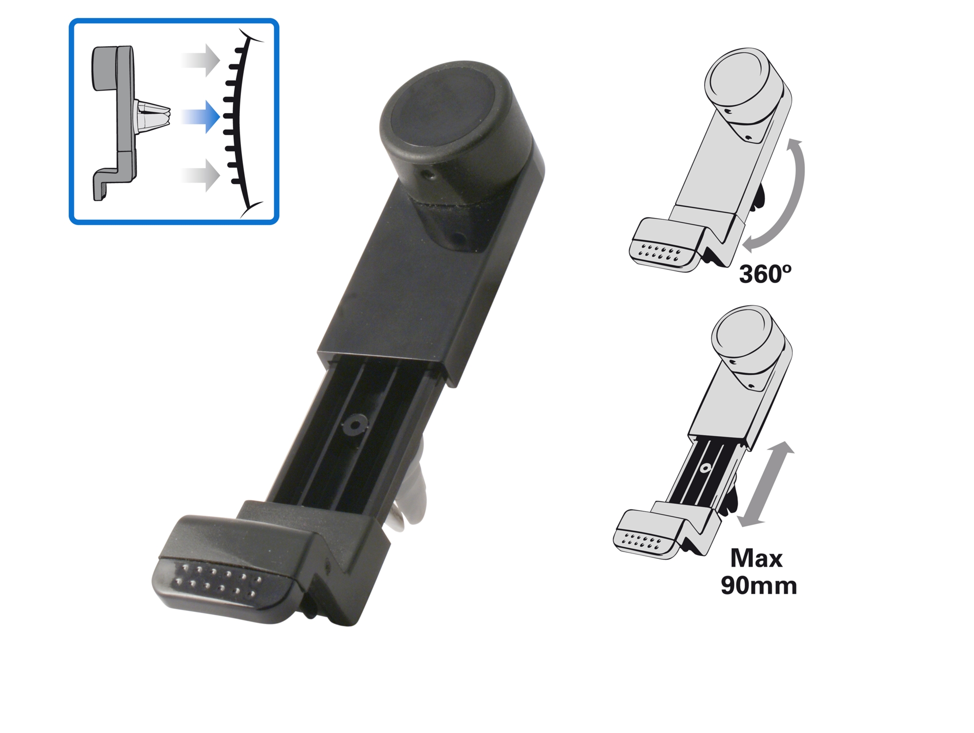 Soporte Coche para Smartphone hasta 6,3'' KSIX Rejilla