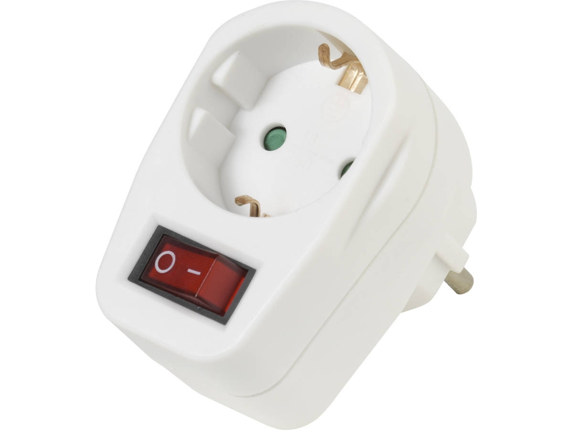 Adaptador VIVANCO de 1 puerto con interruptor M-F (Blanco)