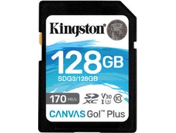 Tarjeta de Memória SD KINGSTON Canvas Go Plus (128 GB - 170 MB/s)