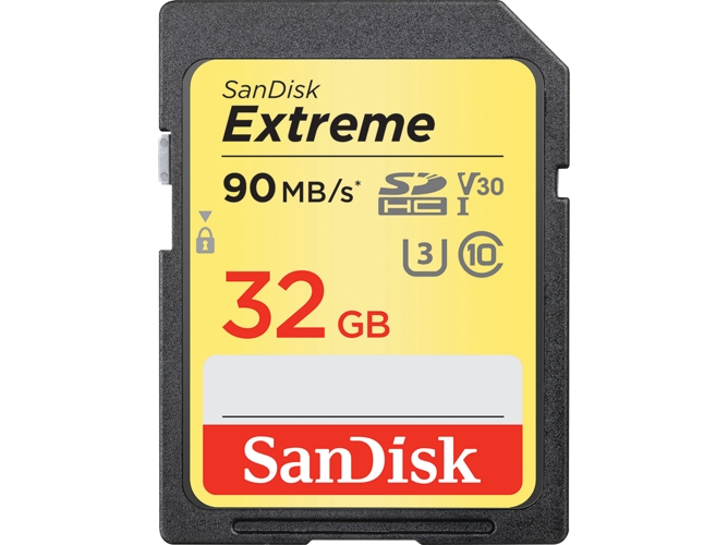 Tarjeta SD SANDISK Extreme 32GB 90MB/S V30 — SDHC | 32 GB