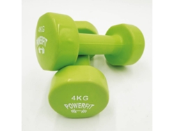 Mancuernas POWERFIT Extremo Plano Verde (4 Kg)
