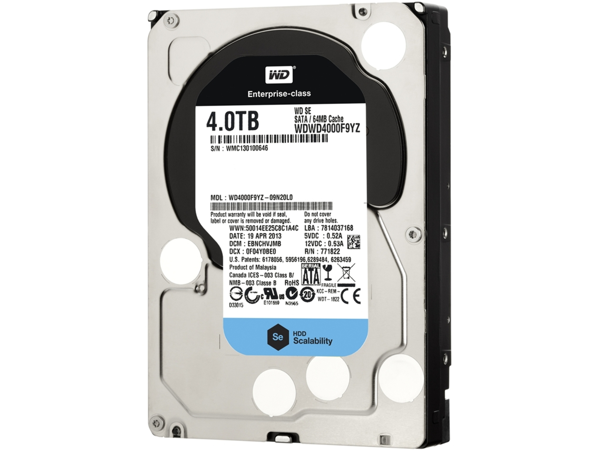 Disco HDD Interno WESTERN DIGITAL WD4000F9YZ (4 TB - SATA - 7200 RPM)