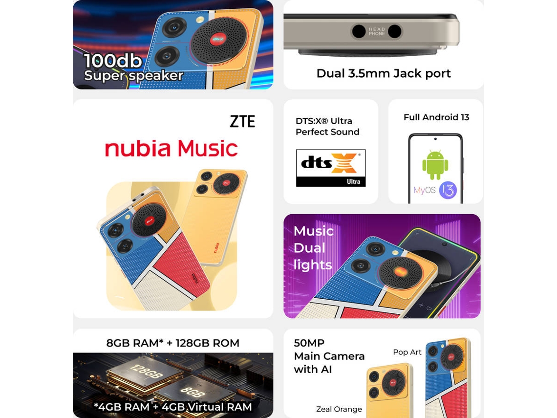 Smartphone ZTE Nubia Music Pop Art (6.6'' - 4 GB - 128 GB