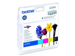 Pack 4 cartuchos de tinta Original BROTHER LC970VALBP negro, cian, magenta y amarillo 350 páginas negro / 300 color