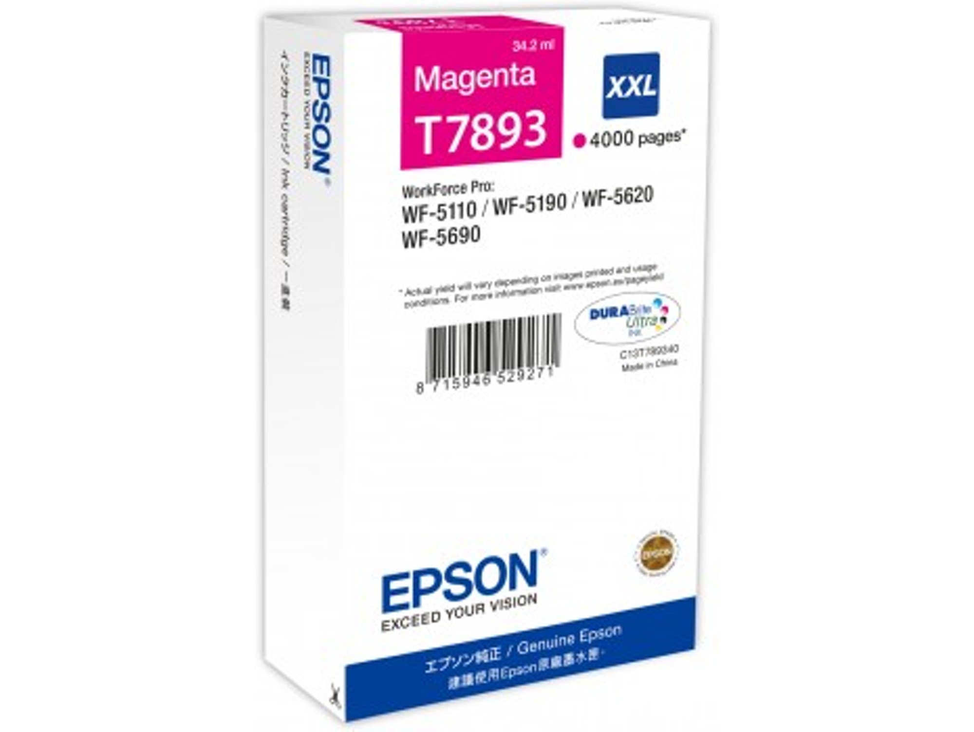 Cartucho de tinta original EPSON T789 34,2 ml, Magenta, Alta, XXL, C13T789340