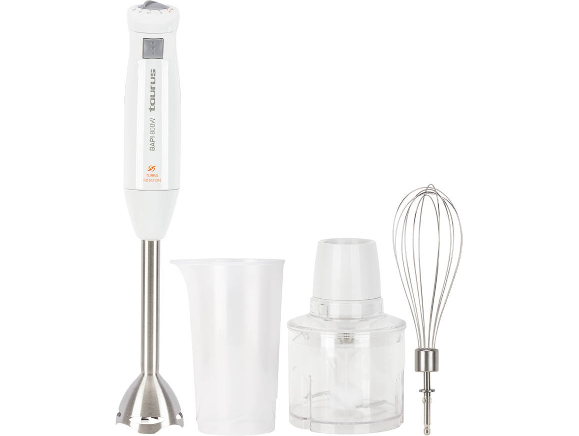 Batidora de Mano + Accesorios TAURUS Bapi 800 Plus (800 W - Blanco)