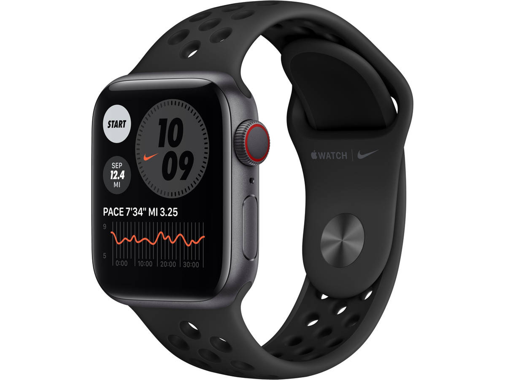 APPLE Watch Nike Series 6 GPS+Cellular 40mm Aluminio gris espacial, negro