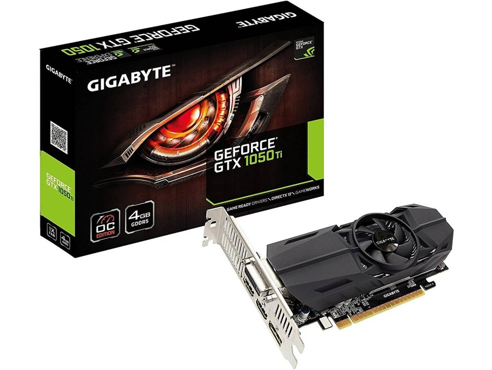 Tarjeta Gráfica nVidia GIGABYTE GeForce GTX 1050 Ti OC Low Profile 4GB GDDR5